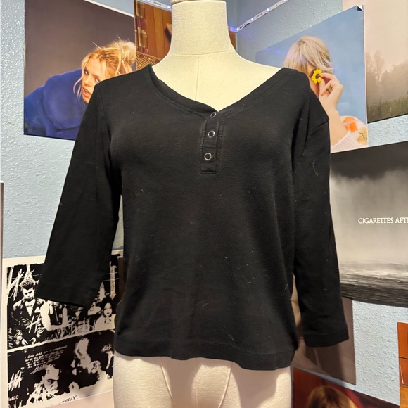 xhilaration quarter button top - Picture 1 of 3